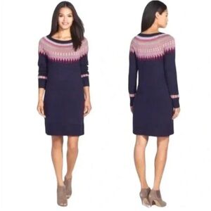 EUC Eliza J Fair Isle Sweater Dress | Blue | Size Medium